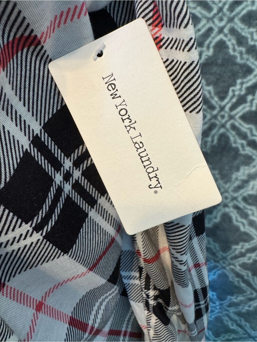 Plaid Open Front Cardigan with Tie - Picture 5 of 5